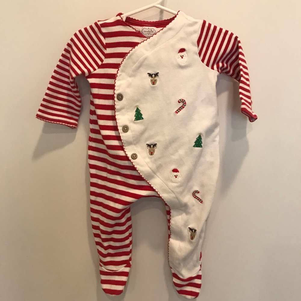 Red and White Striped Christmas Pajamas
